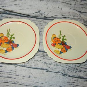 1940s Homer Laughlin Mexicana  2 saucers  RARE
